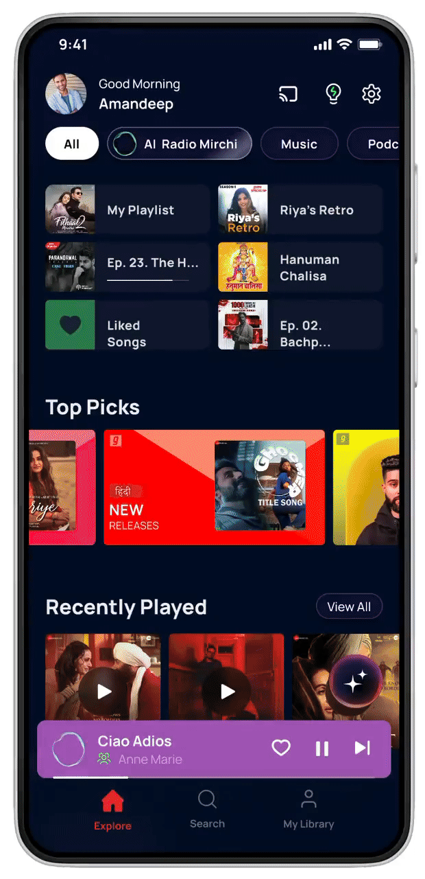 Gaana AI Radio Coach Animation